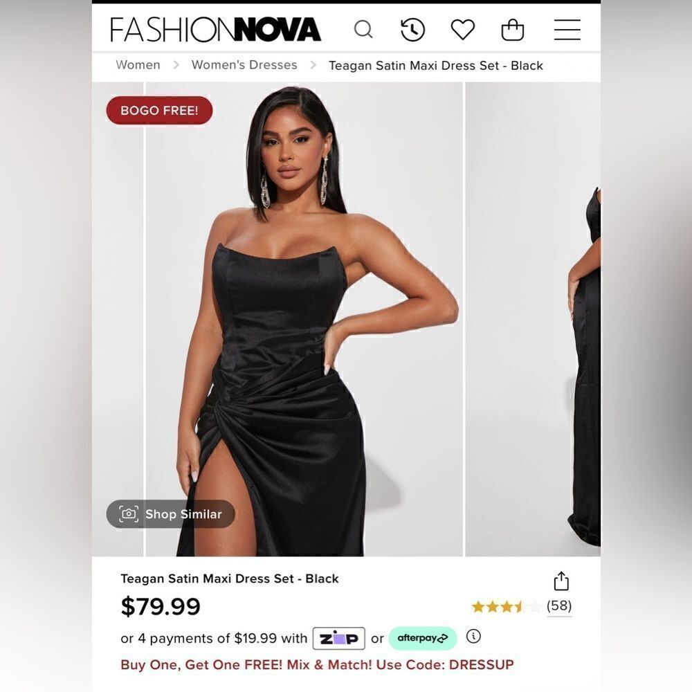 Stunning NWT Fashion Nova Teagan Satin Maxi Dress – Effortless Elega - Picture 4 of 6